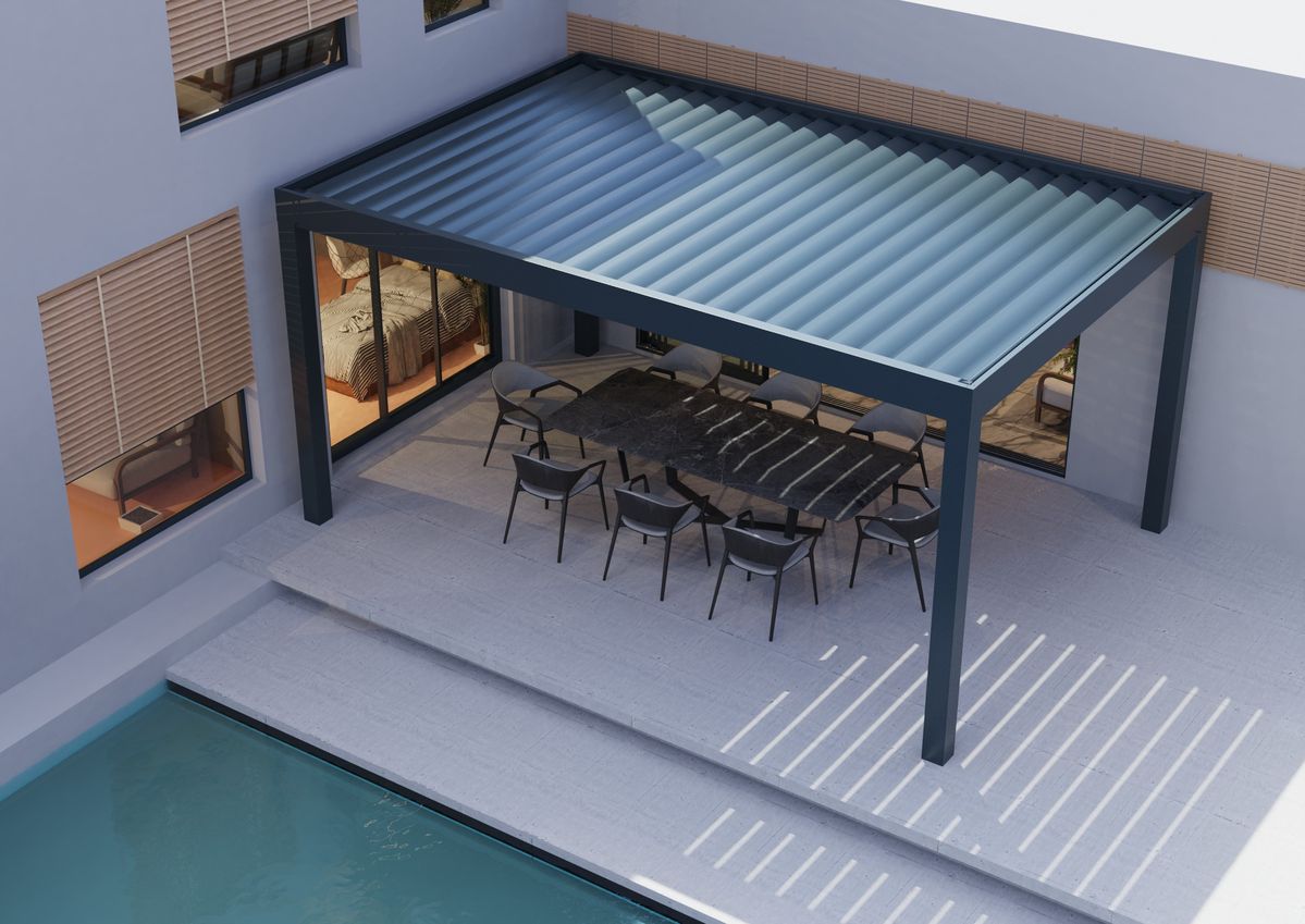 Outdoor Furniture Metal - ศาลาทรงสี่เหลี่ยมผืนผ้าอลูมิเนียมอัลลอยด์ราคาประหยัดสำหรับสวนหลังบ้าน พร้อมม่านปรับได้ กันฝนด้วยระบบไฟฟ้า เหมาะสำหรับจัดงานปาร์ตี้กลางแจ้งในสวน